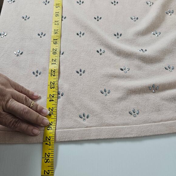 Gerry Weber Womens Light Pink Embellished Viscose Blend Long Sleeve Top Sz XL - Picture 6 of 7